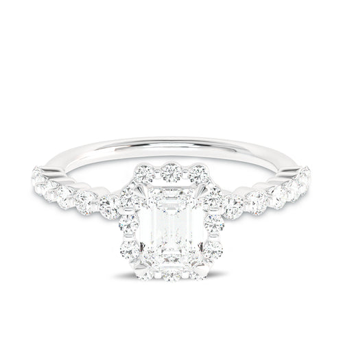 1 CT. Exceptional center with side Lab created diamond Engagement ring