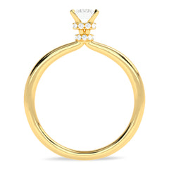 3/4 CT. Emerald cut Solitaire Double Hidden Halo Engagement Ring