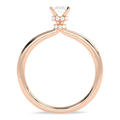 3/4 CT. Emerald cut Solitaire Double Hidden Halo Engagement Ring