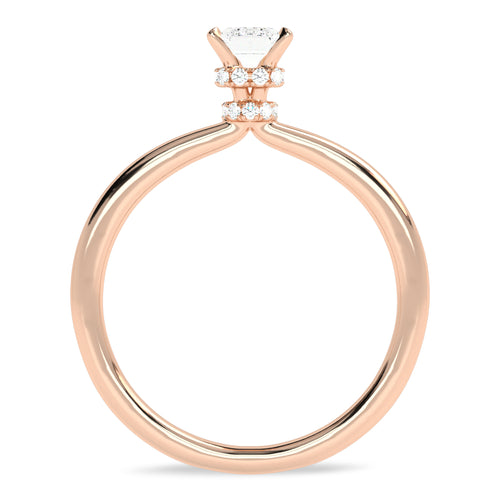 3/4 CT. Emerald cut Solitaire Double Hidden Halo Engagement Ring