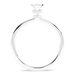 3/4 CT. Emerald cut Solitaire Double Hidden Halo Engagement Ring