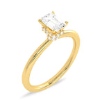 3/4 CT. Emerald cut Solitaire Double Hidden Halo Engagement Ring