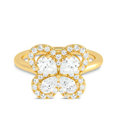 3/4 CT. Pear and Round Lab created Diamond butterfly Ring