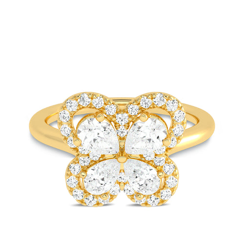 3/4 CT. Pear and Round Lab created Diamond butterfly Ring