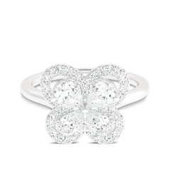 3/4 CT. Pear and Round Lab created Diamond butterfly Ring
