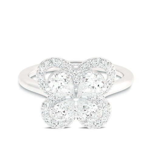 3/4 CT. Pear and Round Lab created Diamond butterfly Ring