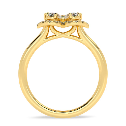 3/4 CT. Pear and Round Lab created Diamond butterfly Ring