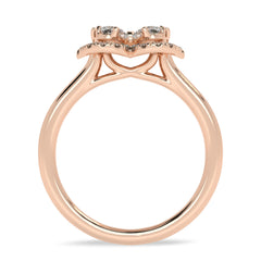 3/4 CT. Pear and Round Lab created Diamond butterfly Ring