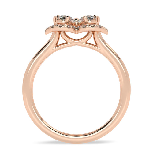 3/4 CT. Pear and Round Lab created Diamond butterfly Ring