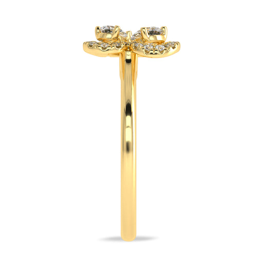 3/4 CT. Pear and Round Lab created Diamond butterfly Ring