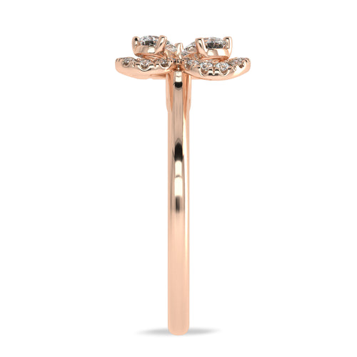 3/4 CT. Pear and Round Lab created Diamond butterfly Ring