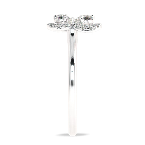 3/4 CT. Pear and Round Lab created Diamond butterfly Ring