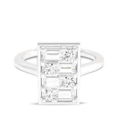 5/8 CT. Mordern Round and Baguette Rectangle Ring.