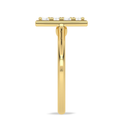 5/8 CT. Mordern Round and Baguette Rectangle Ring.