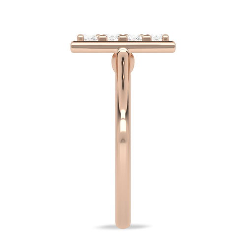 5/8 CT. Mordern Round and Baguette Rectangle Ring.