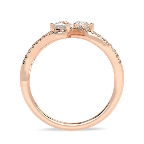 3/4 CT. Classic dual Pear and Round Lab Created Diamond Ring