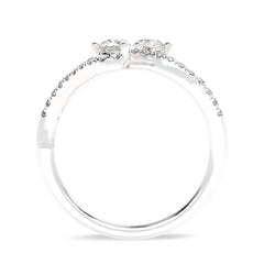 3/4 CT. Classic dual Pear and Round Lab Created Diamond Ring