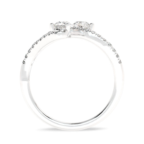 3/4 CT. Classic dual Pear and Round Lab Created Diamond Ring