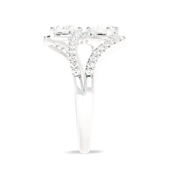 3/4 CT. Classic dual Pear and Round Lab Created Diamond Ring