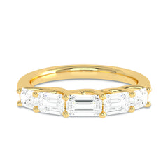 1 CT. Trellis style Five stones Emerald Cut Lab created Diamond Ring.