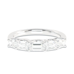 1 CT. Trellis style Five stones Emerald Cut Lab created Diamond Ring.