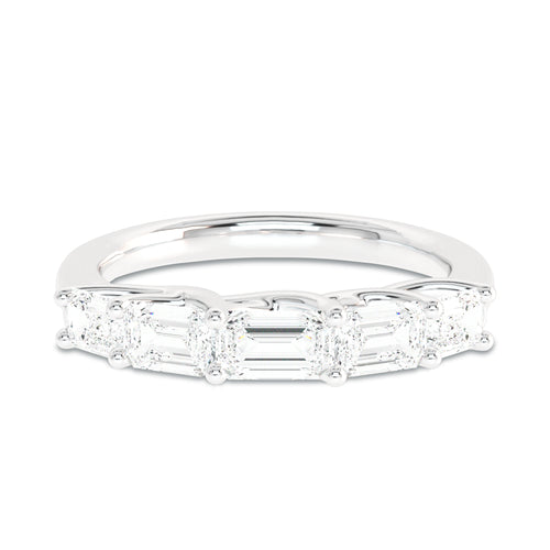 1 CT. Trellis style Five stones Emerald Cut Lab created Diamond Ring.
