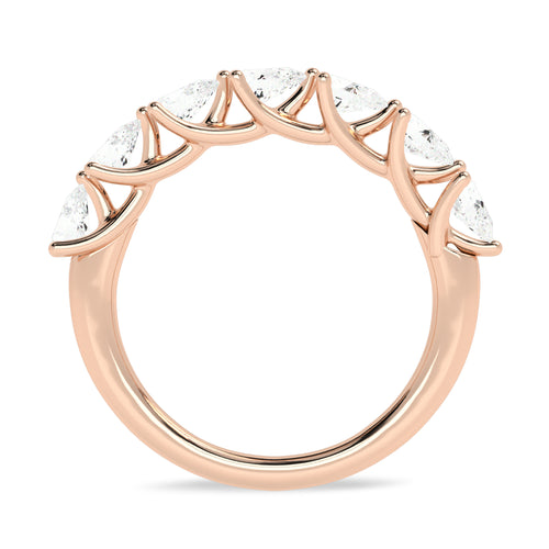3/4 CT. Trellis style seven stones Pear Lab created Diamond Ring.