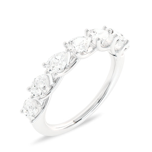 3/4 CT. Trellis style seven stones Pear Lab created Diamond Ring.