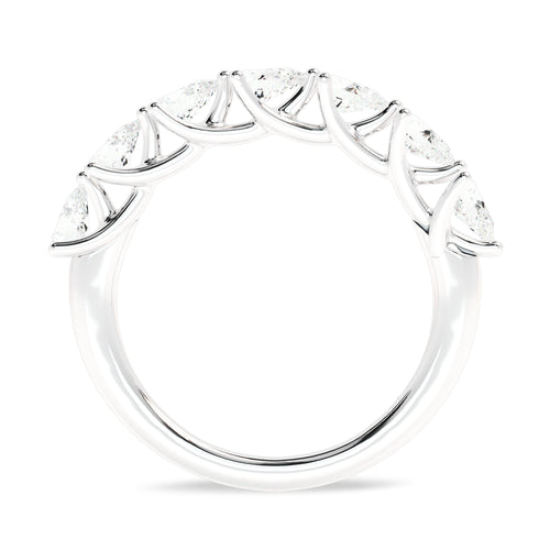 3/4 CT. Trellis style seven stones Pear Lab created Diamond Ring.