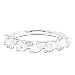 3/4 CT. Trellis style seven stones Pear Lab created Diamond Ring.