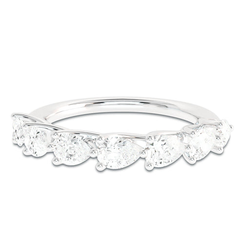 3/4 CT. Trellis style seven stones Pear Lab created Diamond Ring.