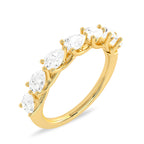 3/4 CT. Trellis style seven stones Pear Lab created Diamond Ring.