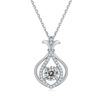 Trendy  Moissanite Pendant Necklace in Sterling Silver