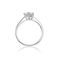 Serenity Solitaire Elegance Round Moissanite Engagement Ring in Sterling Silver