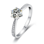 Sovereign Sparkle Round Moissanite Elite Solitaire Engagement Ring in Sterling Silver