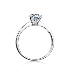 Sovereign Sparkle Round Moissanite Elite Solitaire Engagement Ring in Sterling Silver