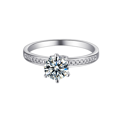 Opulent Elegance Bezel Set Round Solitaire  Moissanite Swirl Shank Engagement Ring in Sterling Silver