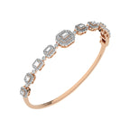 3 CT Emerald Cut Halo Lab Created Diamond Bangle Bracelet