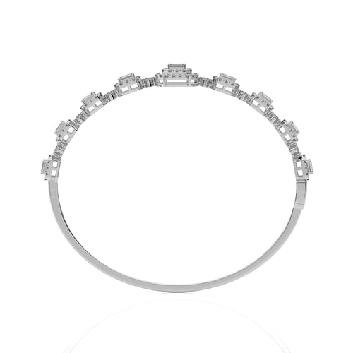 3 CT Emerald Cut Halo Lab Created Diamond Bangle Bracelet