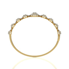 3 CT Emerald Cut Halo Lab Created Diamond Bangle Bracelet