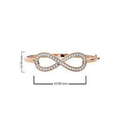 1 1/2 CT Infinity Round Natural Diamond Bangle Bracelet