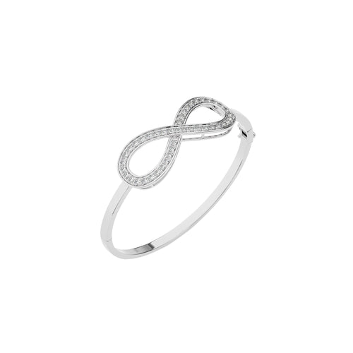 1 1/2 CT Infinity Round Natural Diamond Bangle Bracelet