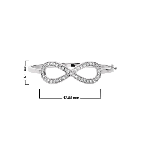 1 1/2 CT Infinity Round Natural Diamond Bangle Bracelet