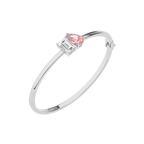 4 1/2 CT. Stylist Toi et Moi Emerald and Pink pear Lab Created duo stone Bangle Bracelet.