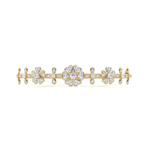 1 CT. Glowing Flora Round Lab Created Diamond Bangle Bracelet