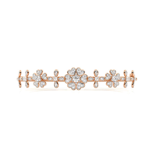 1 CT. Glowing Flora Round Lab Created Diamond Bangle Bracelet
