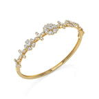 1 CT. Glowing Flora Round Natural Diamond Bangle Bracelet