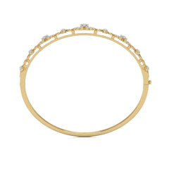 1 CT. Glowing Flora Round Natural Diamond Bangle Bracelet