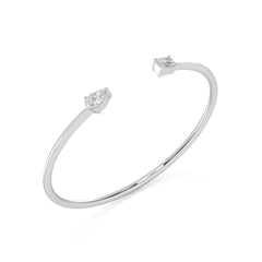 1 CT. Emerald Cut and Pear Toi et Moi Lab Created Diamond Bangle Bracelet