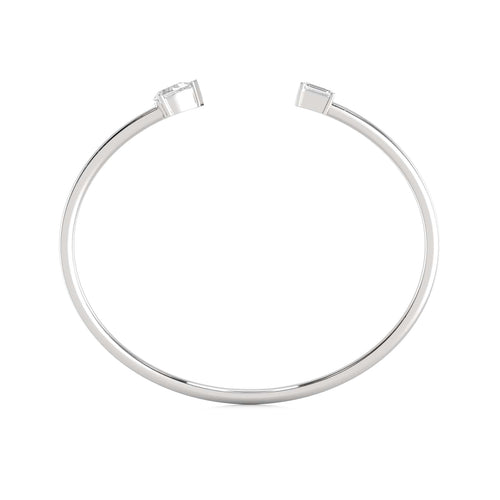 1 CT. Emerald Cut and Pear Toi et Moi Lab Created Diamond Bangle Bracelet